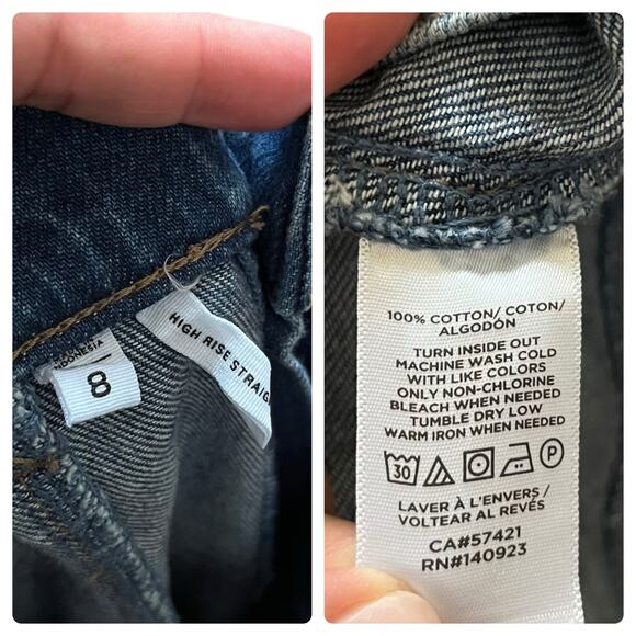 Loft Outlet Cotton High Rise Soft Straight Leg Size 8 Jean 26 Inch Inseam - Picture 8 of 9